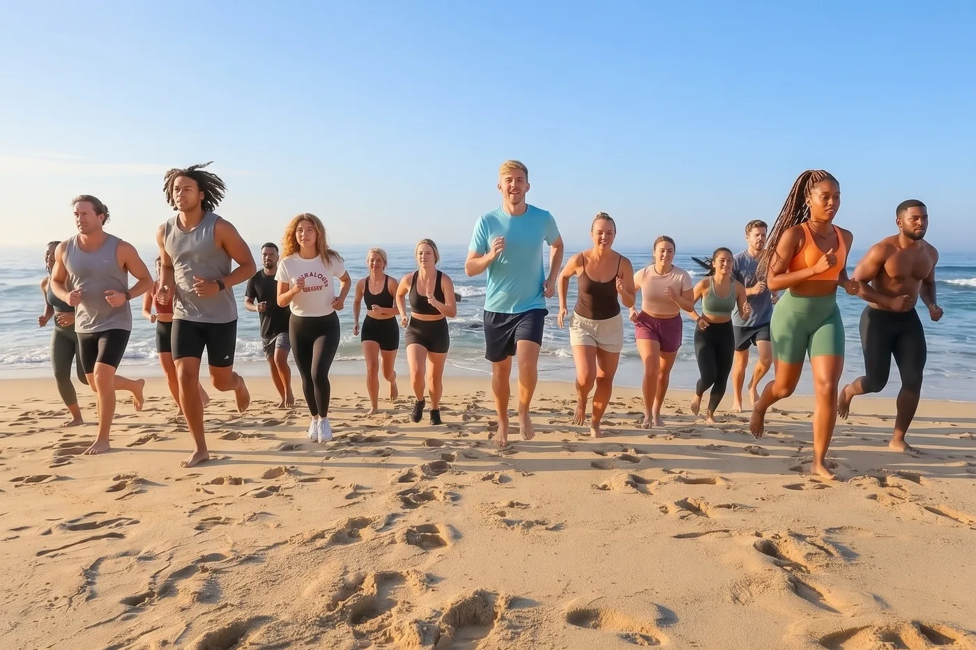 Movimiento al aire libre junto al agua